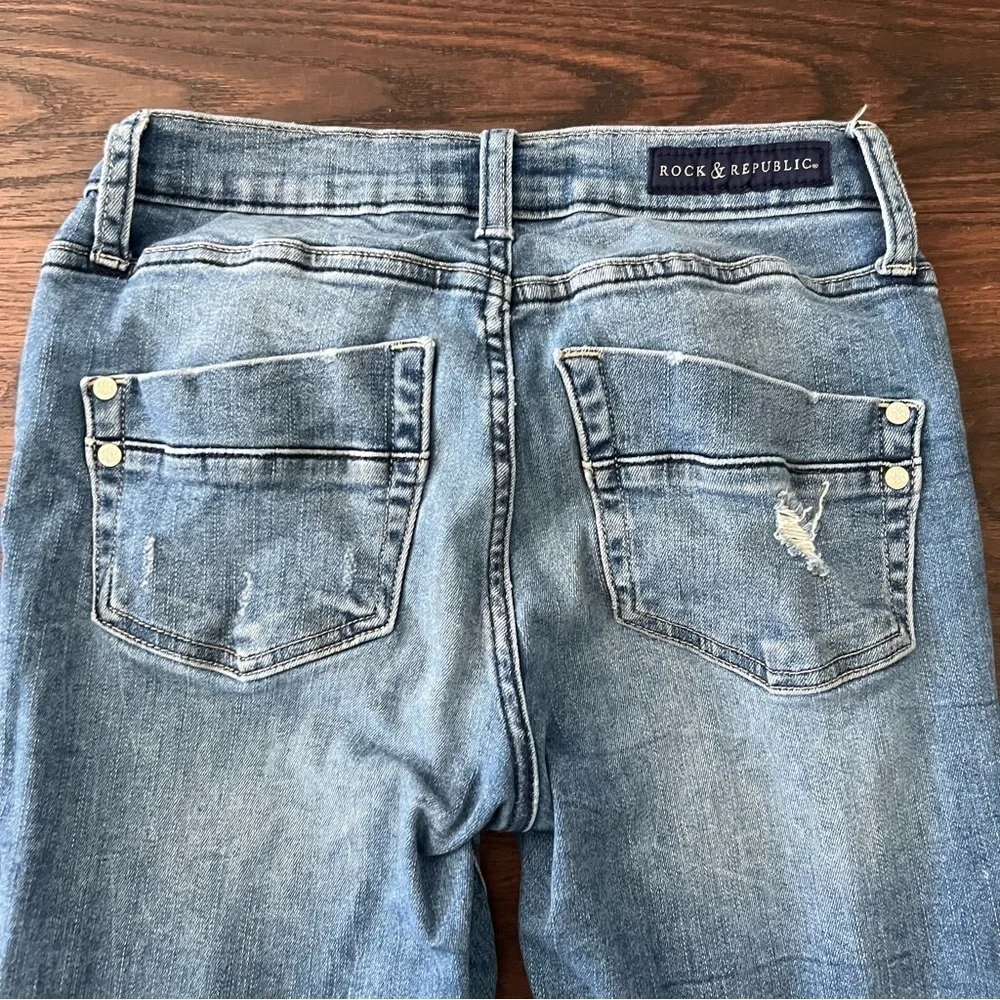 Rock & Republic Distressed Denim Skinny Jeans Kashmere Womens Size 4
